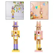 Rabbits Nutcracker Colorful Puppets Easter Decor for Tea Room Desk Holiday