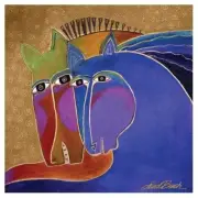 Laurel Burch Canvas Peruvian Mares Couple Horses 15x15 Wall Art