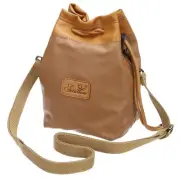 Soft Camera Bag, M Size Camera Drawstring Shoulder Bag with Hand Strap, Khaki