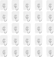 Adhesive Hooks ,Adhesive Wall Hooks ,25pcs Waterproof Oilproof Bathroom and Kitchen Heavy Duty Adhesive Hooks,22 lbs(MAX) Heavy Duty Self Adhesive Hooks Suitable for Bathroom Kitchen Reusable Utility Hooks