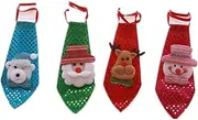 [SHERCHPRY] Handmade Christmas Decorations 2 Pack Santa Tie Neckties Sequins for Tree Party Home