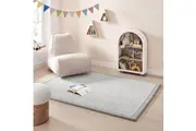 MonkeyMats: Memory Foam Soft-Touch Mat - Grey Check (150cm x 200cm)