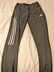 Adidas Tiro AEROREADY Black Soccer 3 Stripe Track Pants Tapered Leg Mens Reg fit