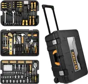 258 Piece Tool Kit with Rolling Tool Box Socket Wrench Hand Tool Set Mechanic Ca