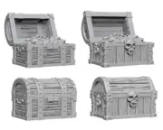 WZK72590 Wizkids/NECA WizKids Deep Cuts Unpainted Miniatures: Chests