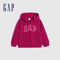 在飛比找蝦皮商城優惠-Gap 女幼童裝 Logo連帽外套 碳素軟磨系列-亮粉色(8