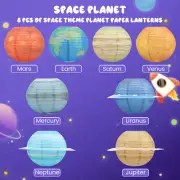 8Pcs Planet Paper Lanterns Solar System Space Paper Lanterns Space Planet LiEMU