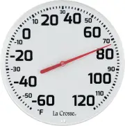 La Crosse 104-1522 8" round Analog Dial Thermometer, White