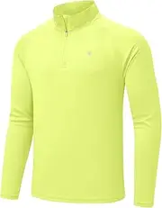 [BGOWATU] Men's Hiking Shirts Long Sleeve Sun Shirts UPF 50+ Quarter Zip Pullover Quick Dry Rash Guard
