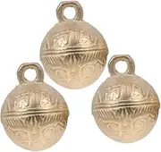 COLLBATH 3pcs Pet Bell Wind Chimes Vintage Chimes DIY Doorbell Dog Collar Bells Decorative Dog Bells Doorbell Pendants Brass Jingle Bell Small Brass Bells Doorbell Chimes Small Bells Copper