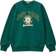 [United Colors of Benetton] Children's Jersey G/C M/L 3fwyc10k6 Hoodie, Green, 160 cm, Green, 160