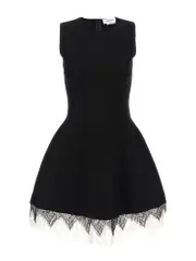 [Mcqueen] Mcqueen-Spider Web Lace Dress Abiti Nero-Donna XS