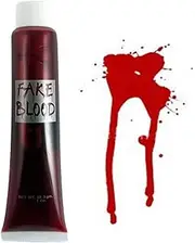 SHATCHI Fake Red Blood Halloween Costume Fancy Accessory Makeup Dress Up Vampire Zombie Face Body Paint Theatrical Fun, 10 Packs