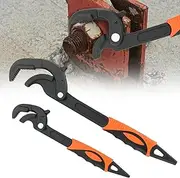 [NYXOVA] Adjustable Wrench, 2pcs Multi-function Spanner, Heavy Duty Quick Self-Adjusting Spanner Power Grip with 0.6"-2.4" / 14-60MM Pipes Nuts Screws