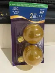 Holiday Time Replacement G50 String Light Bulbs Yellow 2pk NEW IN PACKAGE