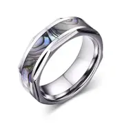 Natural Shell Real Tungsten Carbide Engagement Ring