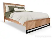 South Wharf Chevron Queen Bed w BLACK FOOT END
