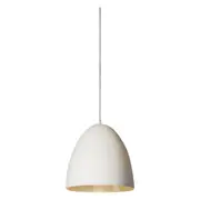Egg White Label Silver Pendant Light