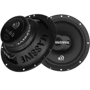 Pair Massive Audio MX65 250 Watt 6.5" 3-Way Coaxial Speakers 6-1/2" W/ Grilles