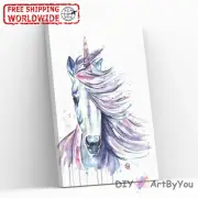 Paint By Numbers Canvas Art Draw Artist Painting Oil Kit Home Decor Unicorn Kids