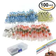 100PCS Solder Sleeve Heat Shrink Butt Waterproof AWG 10-26 Wire Splice Connector