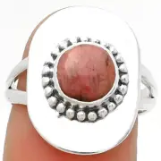 Natural Pink Tulip Quartz 925 Sterling Silver Ring s.7 Jewelry R-1458