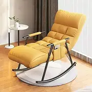 AUPRES Rocking Chair Accent Glider Lounge Chair Recliner for Living Room Bedroom,Occasional Chairs Backrest 5 Positions and Soft Padded Cushion(Yellow,Black feet)