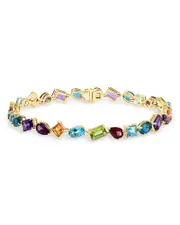 Bloomingdale's Fine Collection Rainbow Gemstone Mixed Cut Bracelet in 14K Yellow Gold