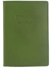 Pierre Cardin Leather Passport Wallet Cover in Leaf