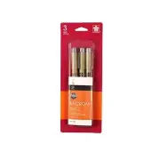 Sakura Pigma Micron Pen 0.35mm (03) Black Ink 3/Pk No Bleed Arts Craft Records