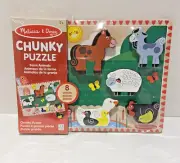 Melissa & Doug Farm Animals Wooden CHUNKY Puzzle NEW SEALED 2+