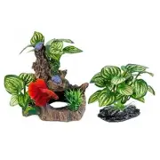 Aquarium Cave Decorations Fish Tank Artificial Silk Plants Ornaments Medium-A1