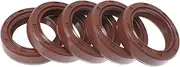 X AUTOHAUX Universal Oil Seal TC Double Lip W Steel Spring Seal Ring Rotary Shaft Seal 25x35x8mm High Pressure FKM Rubber Brown 5 Pcs