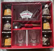Rare Smuckers Sundae Parlor Set-4 Glass Sundae Bowls, Scooper, Toppings