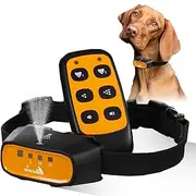 My Pet Command 2 in 1 Citronella Dog Anti bark Training Collar Auto and Remote Control Safe Humane Spray Collar with Advanced bark Detection Mode Adjustable Sensitivity Levels Extra Training Whistle