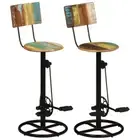 NNEVL Bar Stools 2 pcs Solid Wood Reclaimed