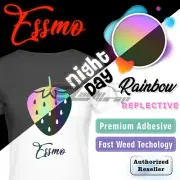 Rainbow Reflective Heat Transfer Vinyl HTV T-Shirt 10" Iron On Heat Press RT01