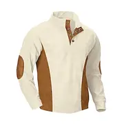 Men's Zip Up Hoodie Zip Sweatshirt Apricot Black White Red Blue Standing Collar Plain Color Block Sports Outdoor Casual Daily Streetwear Cool Sportswear Sprin