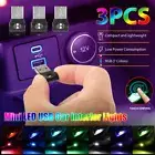 3x Mini USB RGB LED Car Interior Light Neon Atmosphere Ambient Lamp Accessories