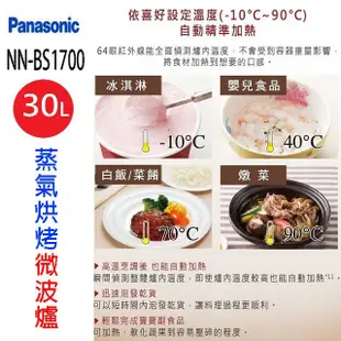 Panasonic國際 NN-BS1700 30L蒸氣烘烤微波爐 (8.2折)