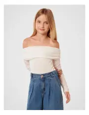 [Forever New Girls] Cassidy Teen Off Shoulder Top in White
