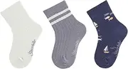 [Sterntaler] Socks Pack of 3 Fish - Baby and Children's Socks - Fashionable Colours Patterns and Designs - High Cotton Content - Perfect Fit - Value Pack Boys Stockings
