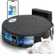 Kewbily Robot Vacuum and Mop Combo, LiDAR Navigation with Ultra Slim Design, Smart Mapping Robotic Vacuum Cleaner, 9000Pa Suction, Customizable Cleaning for Pet Hair, Carpets, and Hard Floors