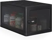 Lock Box for Safe Medicine Storage, Lockable Storage Box Medicine Lock Box, Lock Boxes for Personal Items, Safe Box with Lock Refrigerator Lock Box, Combination Lock Box with Code, Black
