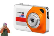 Digital Camera Portable Megapixels Video Camera with 32G Memory Card for Kids Adults-Orange