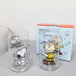 韓國帶回 PEANUTS SNOOPY 史努比 查理布朗 易開罐造型 透明 玻璃杯 杯子 水杯 對杯