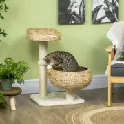 Indoor Modern Cat Tree with Cute Basket Design, Small Cat Tree with Fun Ball Toy