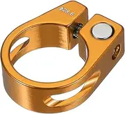 uxcell 28.6mm Cycles Bike Seat Post Clamp, Aluminum Alloy Seat Tube Clip Bike Quick Release Clamp for Mountain Bike Road Bike Gear Track Bike Folding Bike Gold