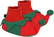 [Slipper Snob] Baby Plush Christmas Slippers for Winter | Novelty Soft Sole Warm Elf & Reindeer Slippers for Baby Boys & Girls