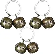 3 pairs Loud Dog Cat Collar Bells for Collars Pet Tracker Bells Pets Collar Charm Pendant Bells Vintage Small Bell for Pets Pendant Key Rings for Dogs Cats Harness Training., 1, Iron, I